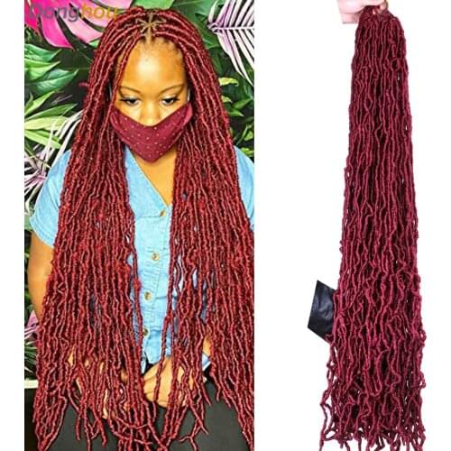 24 36 Inch 6Packs Soft Nu Locs Ombre Crochet Hair Faux Locks Crochet Braid Pre Looped Synthetic Goddess faux Locs Braiding Hair
