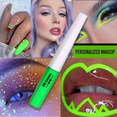 Fit Colors 8 Colors Neon Eyeliner Waterproof Liquid Eye Liner UV Light Pastels Neon Eyeliner Facial Paint Eye Makeup Hot TSLM1