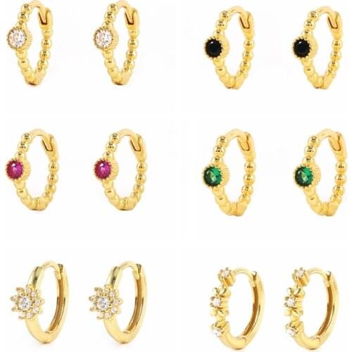 Aide 925 Sterling Silver CZ Hoop Earrings For Women Small Simple Fashion Piercing Earring Earings Huggie Jewelry Gift Pendientes