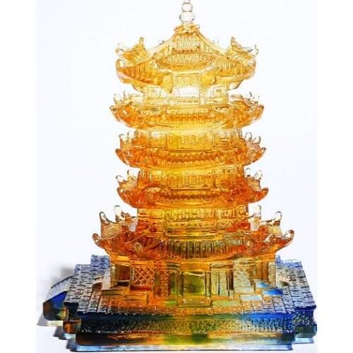Liuli Yellow Crane Tower, retro Chinese characteristics, high-end gifts, ornaments