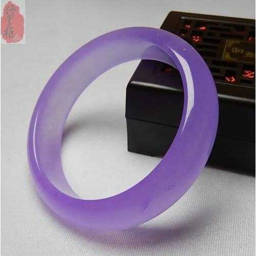 Genuine Natural Violet Jade Bangle Bracelet Fashion Charm Jewellery Accessories Hand-Carved Emerald Bangles Lady Party Gift
