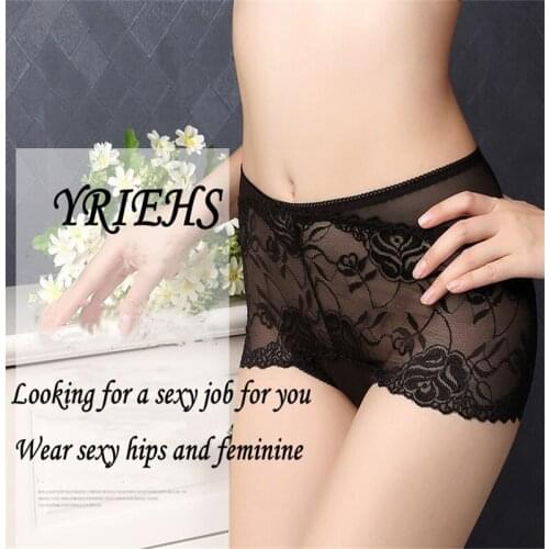 Sensual Lace High Waist Womens Rose Hollow Triangle Underwear