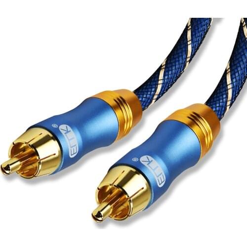 RCA to RCA Male to Male Digital Coaxial Cable Stereo Audio Cable OD8.0 6.0 Braided 3m 5m 10m RCA Video Cable for TV Amplifier