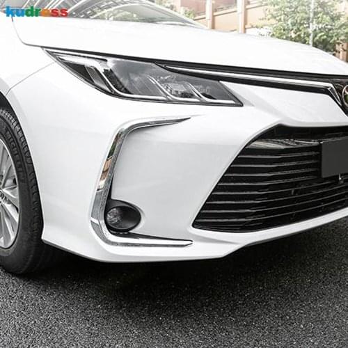 For Toyota Corolla sedan 2019 2020 2021 Carbon Fiber Car Front Fog Light Eyebrow Trim Strips Head Foglight Eyelid Cover Strip