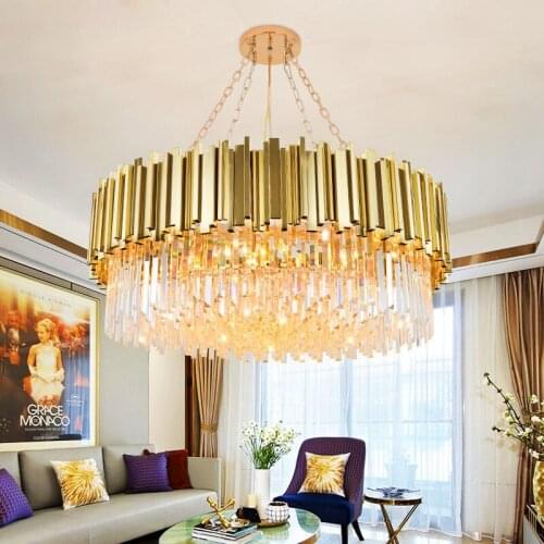 Nordic crystal lamps living room chandelier creative personality simple modern round atmosphere home restaurant bedroom lighting