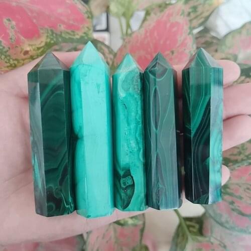 Natural rare malachite crystal column natural crystal
