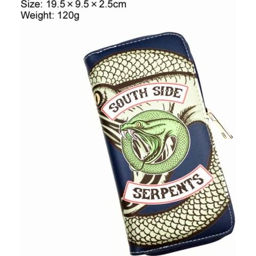 Anime Riverdale PU Wallet Cartoon Casual Zipper Credit ID Card Holders Layers Leather Purse Boys Girls Students Coin Handbag