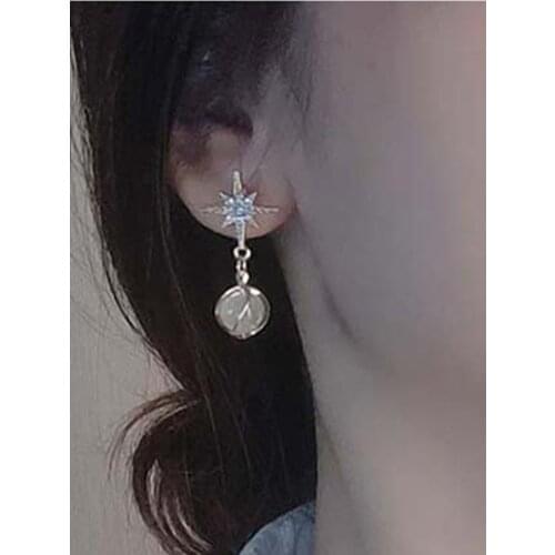 Fashion Restoring Ancient Star Mang Pearl Eardrop Sets Temperament Delicate Drop Earrings Boucle D’Oreille For Women