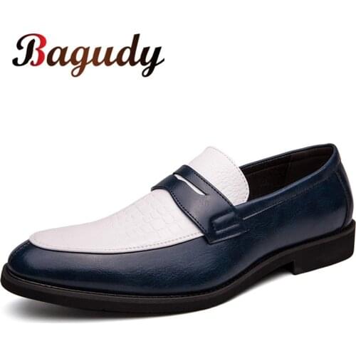 Retro Men Dress Shoes Leather Formal Shoes Italy Dress Shoes Fashion Party Wedding Shoes Men Flats Leather Oxfords shoes Loafers
