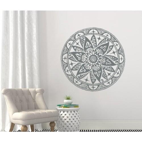 Mandala Flower Wall Decal Removable Lotus Flower Bohemian Style Wall Stickers Art Mural Indian Yoga Studio Decor Interior SYY906