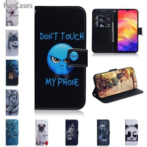 Note 7 Glitter Cases For telefon Redmi Note 7 Painting PU Leather Phone Bag sFor Carcasa Redmi capa Note 7S Para Case Iphone