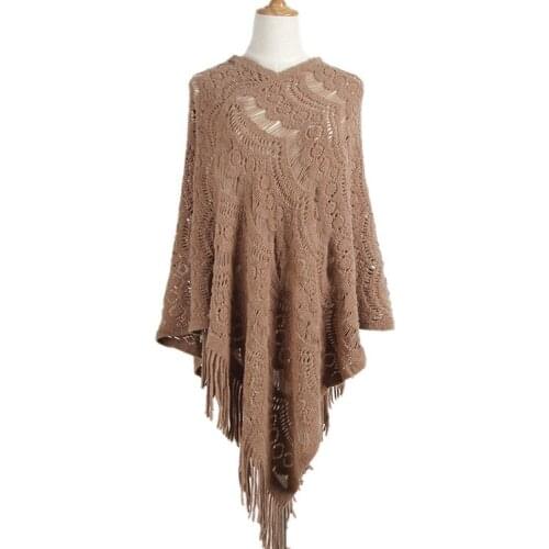 2019 New Shawl Sweater Women Casual Pullovers Women Stripes Of Irregular Crochet Tassels V Neck Womens Sweater Sexy Pull Femme