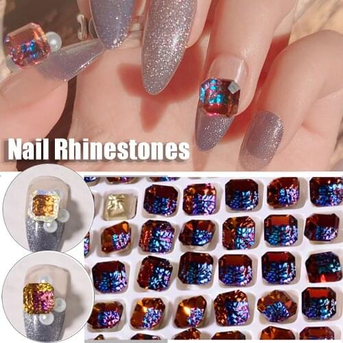 10 Pcs New Shiny 3D Relief Lotus Nail Rhinestones Handmade DIY Exquisite Design Colorful Manicure Ornaments