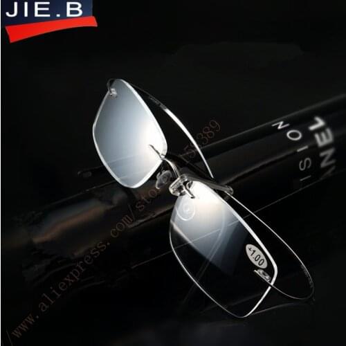 Excellent Rimelss Memory-Titanium Flexible Eyeglasses Prescription Spectacles Presbyopic Hyperopia Far-sighted Reading Glasses