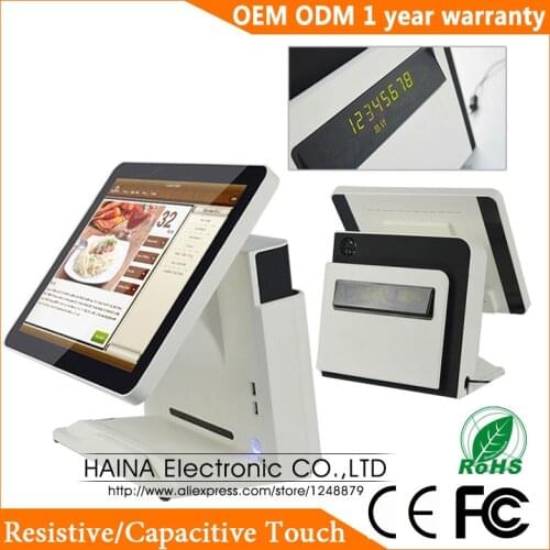True Flat POS Machine 15 inch Touch Screen POS System All In One PC With Parallel Port