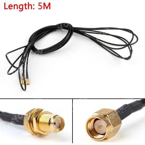 Areyourshop Sale 5m RG174 Cable SMA Male Plug To SMA Female Jack Bulkhead Coax Pigtail 16ft