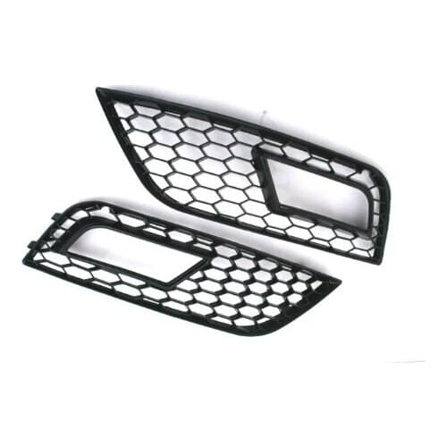 Honeycomb Vented Black Fog Light Grille For Audi A4 B8 Facelift (B8.5) (Not for S-line or S4 bumper)