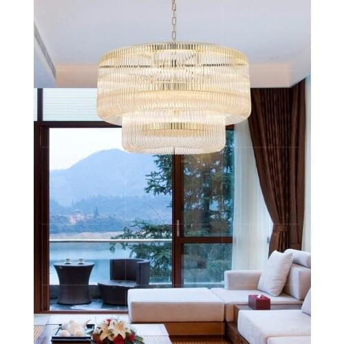 Postmodern light luxury crystal chandelier Nordic living room dining room dining room building restaurant lighting