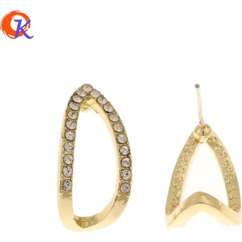 Cordial Design 50Pcs 10*20MM Jewelry Accessories/DIY Making/Earring Findings/Drop Loop Shape/Hand Made/Rhinestone Earrings Stud