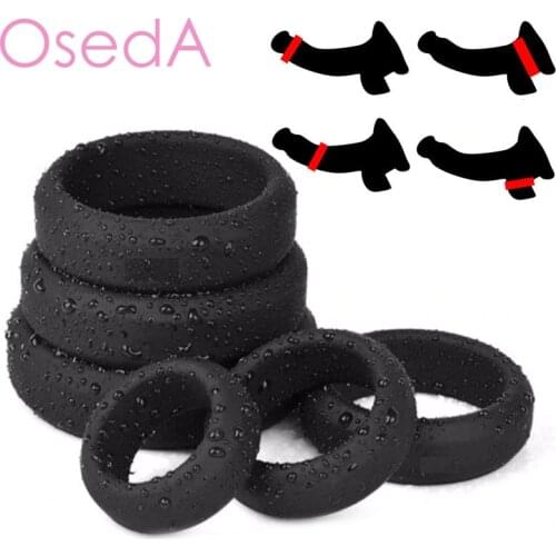 6pcs/set Silicone foreskin Cock Ring Penis Enhance Erection Ejaculation Delay Sex Toys For Men Cockring Ball Lock Scrotum Rings