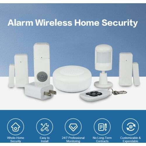 2021 Tuya Smart WIFI Alarm Wireless Home Security PIR Remote Controlled Door Sensor Doorbell Work With Alexa Google Assistant