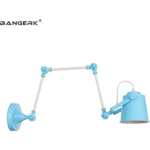 Modern Color Macarons Wall Lamp Loft Decor LED Wall Light Bedside Iron Adjust Long Arm Sconce Lamps Home Lighting Luminaire