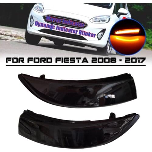 2pcs Flowing Side Wing Rearview Mirror Indicator Blinker LED Dynamic Turn Signal Light Ford Fiesta 2008-2017