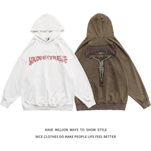 New Arrival Autumn Spring Oversize Jesus Print Men Streetwear Hoodies Unisex Women Sweatshirts Boyfriend Style Hip Hop Shirt