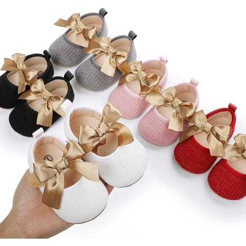 5 Colors Baby Princess Girls Bowknot Shoes Spring Autumn Toddler Prewalkers Shoes for Baby Infant Girls Soft First Walkers 0-18M