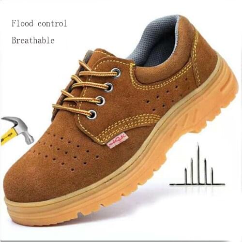 Mens Summer Breathable Casual Shoes Steel Toe Caps Anti-smashing Puncture Labor Insurance Shoes Tendon Bottom Safety Shoes Men