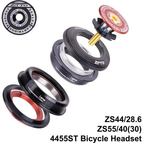 4455ST Bicycle Headset MTB ZS44 ZS55 Tapered Straight Universal 1 1/8"-1 1/2" 1.5 28.6mm Fork Zero Stack Integrated Bike Headset