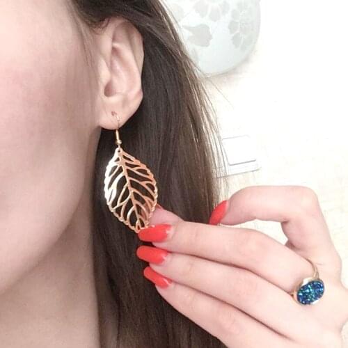 Dangle Vintage Bohemia Long Big Hollow Leaf Drop Earrings For Women Wedding Jewelry Gift Accessories Fashion Wholesale