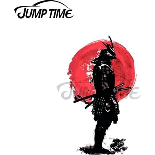 Jump Time 13 x8cm For KAIZEN Japanese Samurai Warriorred Moon Decals Auto Car Assessoires Car Stickers Graffiti Cartoon Graphics