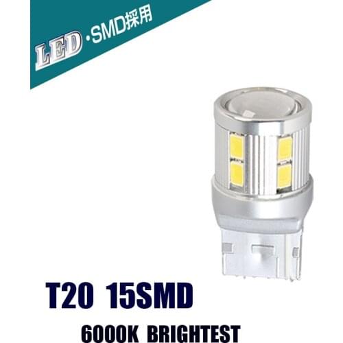 High Quality T20 7440 15SMD Automotive LED Front Rear Turn Signals Factory Sale Brightest 7.5W White Car Bulbs 6000K 380LM