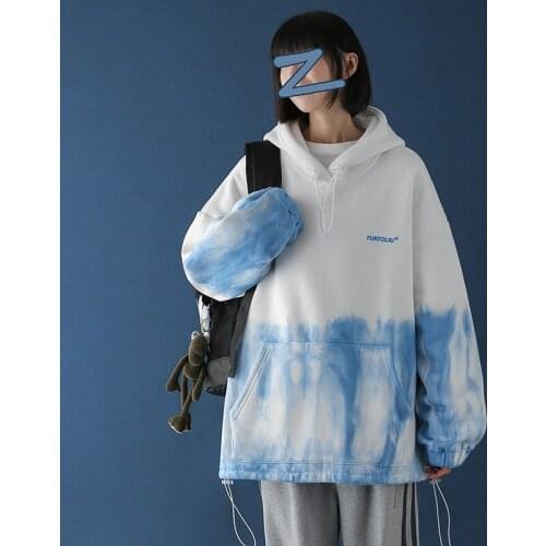 Womens Sweatshirt Spring Autumn Hooded Sweatshirt Tie Dye Casual Loose Hoodies Women Oversized Hoodie Plus Size Women Pulovers