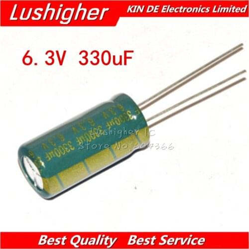 10pcs 6.3V3300uf 10*20mm 3300uF 6.3V 10x20 mm Aluminum Electrolytic Capacitor
