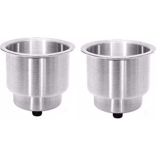 2Pcs Stainless Steel 304 Cup Drink Holder Can Bottle Holder Stand Mount Support Auto Car Marine Boat Fishing Box