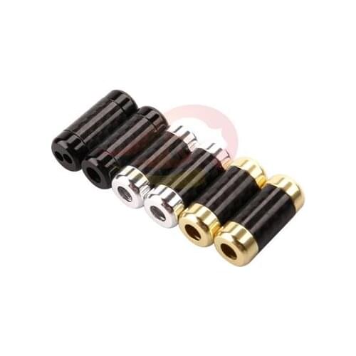 2pcs High quality large carbon fiber splitter Carbon fiber single hole 5mm double hole 3mm headphone upgrade line splitter