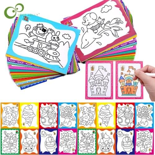 20Pcs/Set DIY Drawing Painting Card Coloring Doodle Painting Drawing Board Kids Toys Birthday Christmas Gift Drawing toys YJN