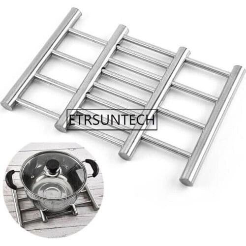 20pcs Stainless Steel Silver Table Placemat Heat Insulation Dish Bowl Holder Pot Pan Coasters Table Mats For Kitchen