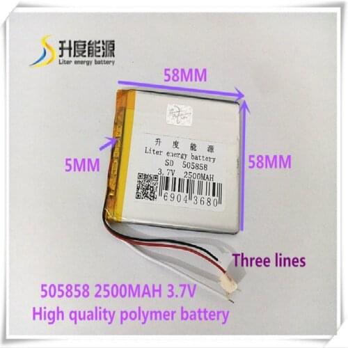 3 line 505858 3.7V 2500mAH 506060 Polymer lithium ion / Li-ion battery for mp4 mp5 tablet pc cell phone POWER BANK