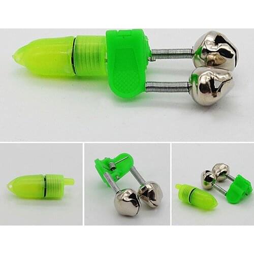 3 Piece Fishing Rod Tip Bite Alert Alarm Twin Bells with Night LED Light Fishing Lamp Sea Fishing Tools Fishing Accessories