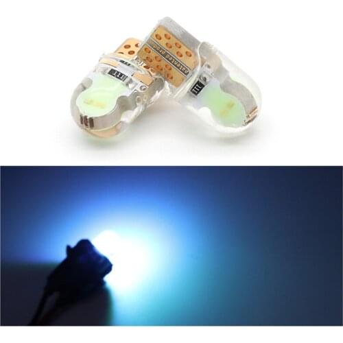50Pcs Auto T10 Ice Blue LED W5W 194 168 COB Silica Car Super Bright Turn Side License Plate Light Lamp Bulb DC 12V