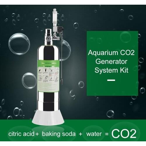 2L Aquarium CO2 Generator System Kit CO2 Cylinder Generator System with Solenoid Bubble Diffuser Carbon Dioxide Reactor Kit