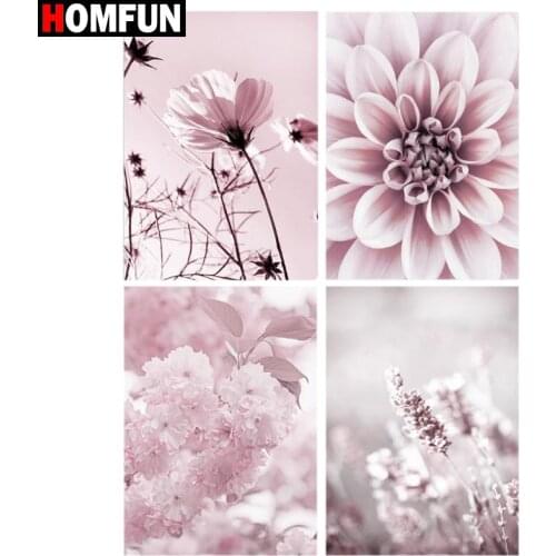 HOMFUN Square Round Drill 5D Diamond Painting Environmental Crafts Full Diamond Embroidery "Flower landscape" Home decor
