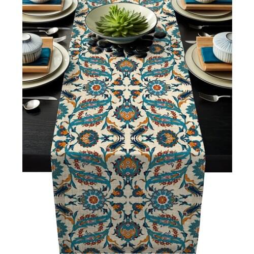 Arabesque Arabian Flowers Modern Table Runners Mat Coasters Holidays Party Wedding Decor Table Runner Dining Table Cover