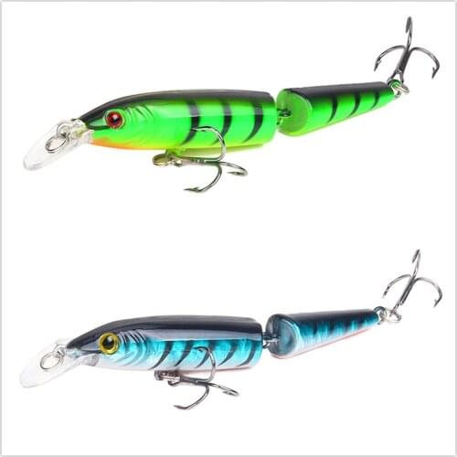1PCS Two Sections Bionic Minnow Fishing Lures 105mm/9g Plastic Artificial 3D Eyes Swimbait Wobblers for Pike Hard Bait Tackle