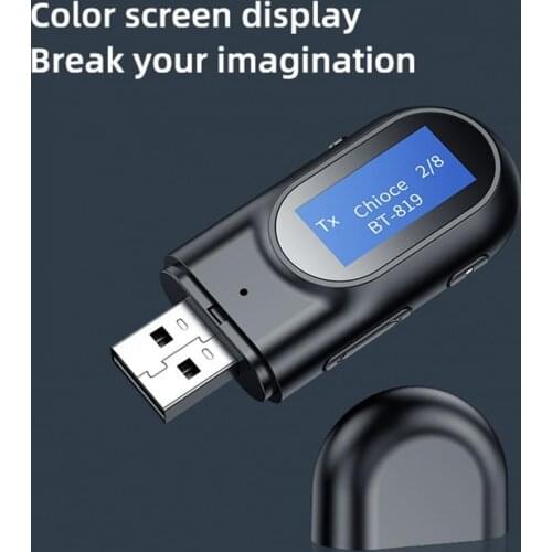 T17 Bluetooth-compatible Transmitter LCD Digital Display Hands-free Calls RX/TX Mode Superior Voice Quality Wireless Bluetooth-c