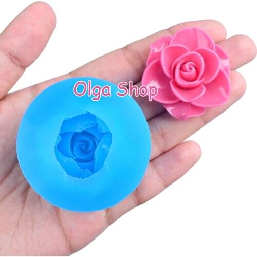 HYL379 34.9mm x 38.9mm Flower Silicone Mold Fondant Cake Decoration Candy Resin Clay Earrings Necklace Craft Soap Candle