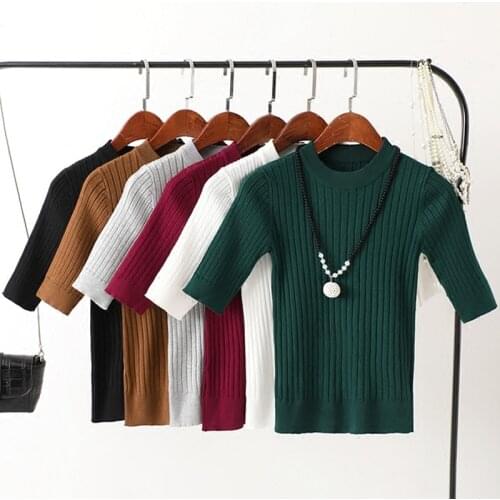 Cheap wholesale 2018 new Spring Autumn Hot selling womens fashion casual warm nice half sleeved Sweater Y35